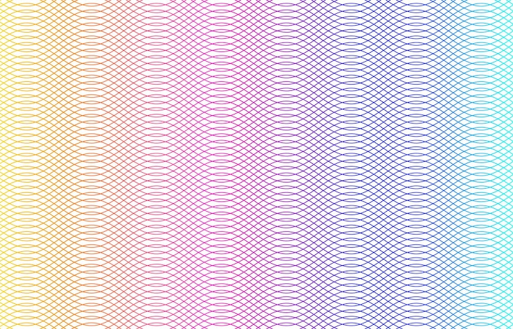 Vector color del arco iris suave fondo lineal elementos de diseño líneas poligonales guilloche la capa protectora para billetes plantilla de diplomas y certificados ilustración vectorial eps 10