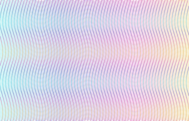 Color del arco iris suave Fondo lineal Elementos de diseño Líneas poligonales Guilloche La capa protectora para billetes plantilla de diplomas y certificados Ilustración vectorial EPS 10