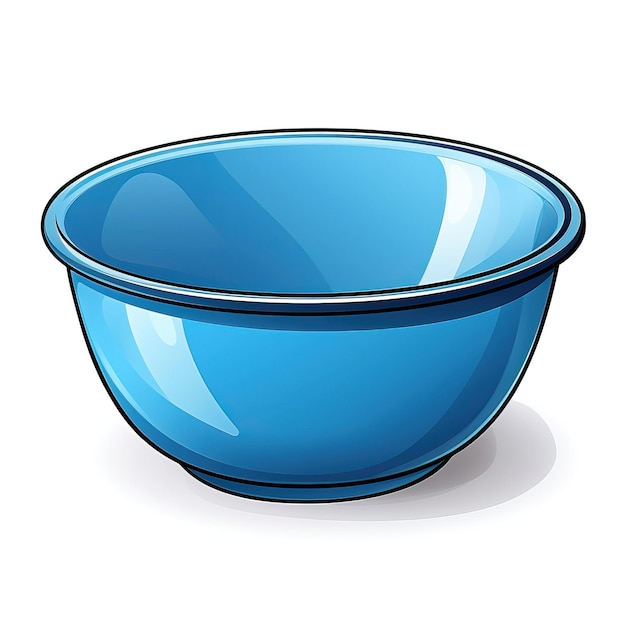 Vector color azul bowl dibujos animados vector fondo blanco aislado