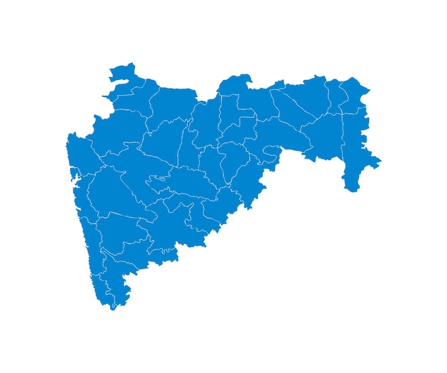 Color azul cielo Mapa de Maharashtra Mapa político y administrativo de Maharashtra con distritos