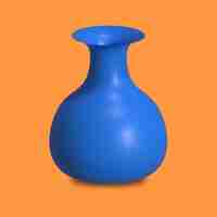 Vector color azul del jarrón 3d