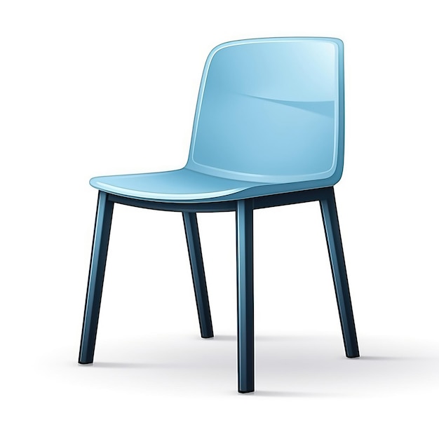 El color azul de la silla es el vector plano del fondo blanco aislado.