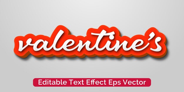 El color blanco de Valentine es editable, el efecto de texto 3D es EPS Vector.