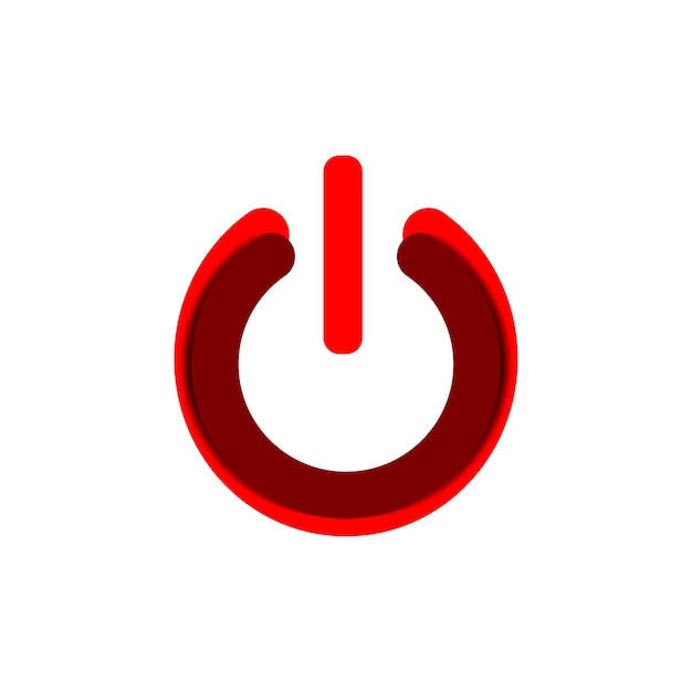 El color del botón de encendido es el icono vectorial