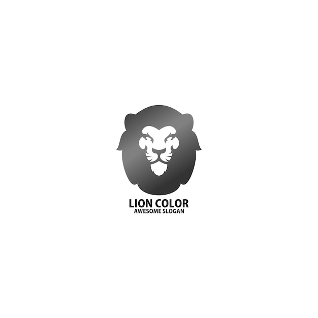 Color degradado de diseño de logotipo de cabeza de león