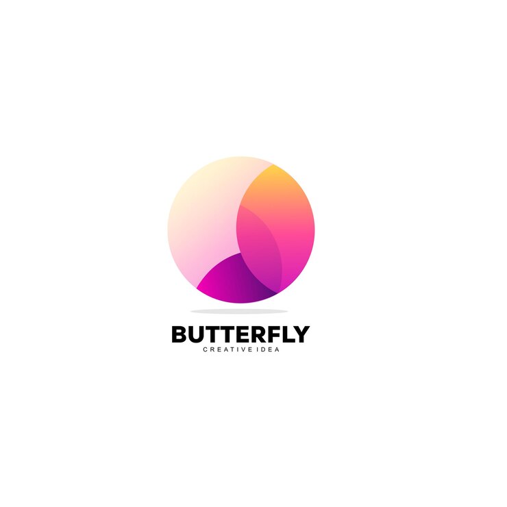 Vector color degradado de diseño de plantilla de icono de logotipo de mariposa