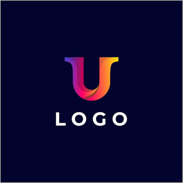 Vector color degradado del logotipo de la letra u