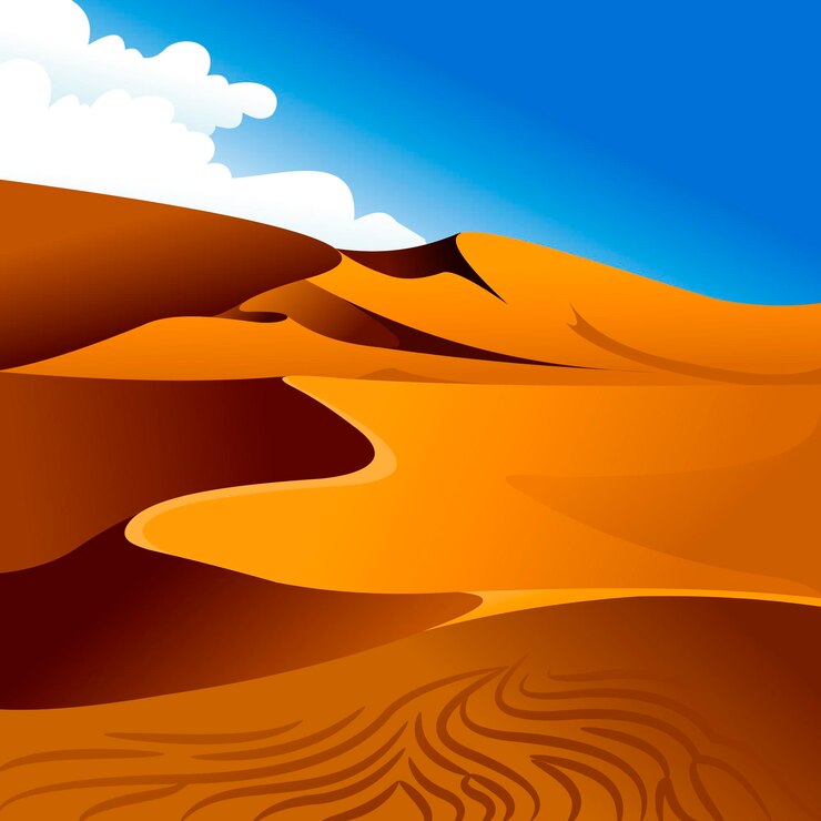 Vector color de dibujos animados desierto paisaje escena concepto vector