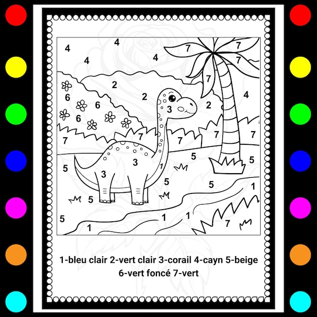 El color de los dinosaurios por número
