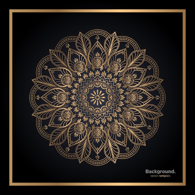 Color de diseño de mandala ornamental de lujo gratis