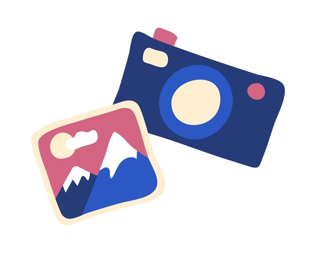 Color Doodle Fotografía de cámara Foto instantánea Foto de lente de cámara con paisaje Captura el momento