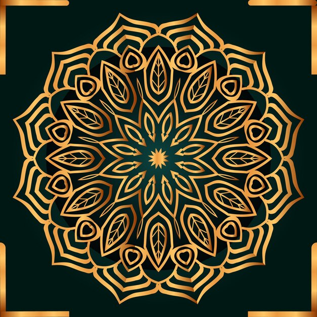 Color dorado Mandala diseño de fondo Vectores