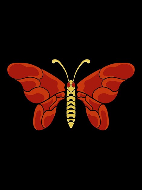 Color editable hermoso lujo clásico mariposa diseño Vector premium