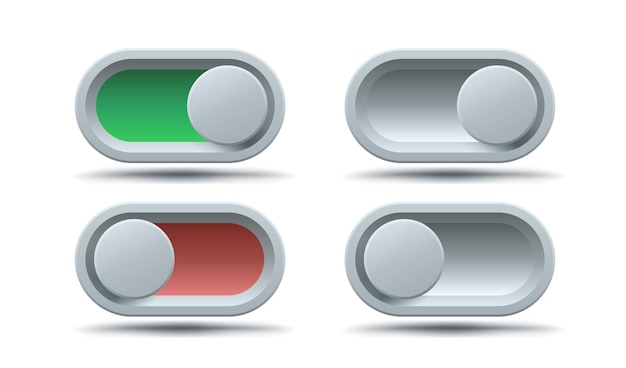 Color establecido en el botón de apagado ui ilustración vectorial de fondo blanco aislado