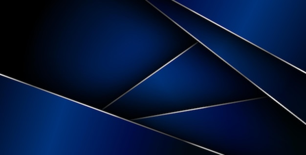 color gradiente azul con lista plateada triángulo geométrico capa de superposición de fondo vectorial en espacio negro para texto y diseño de fondo cuadrado vector eps10