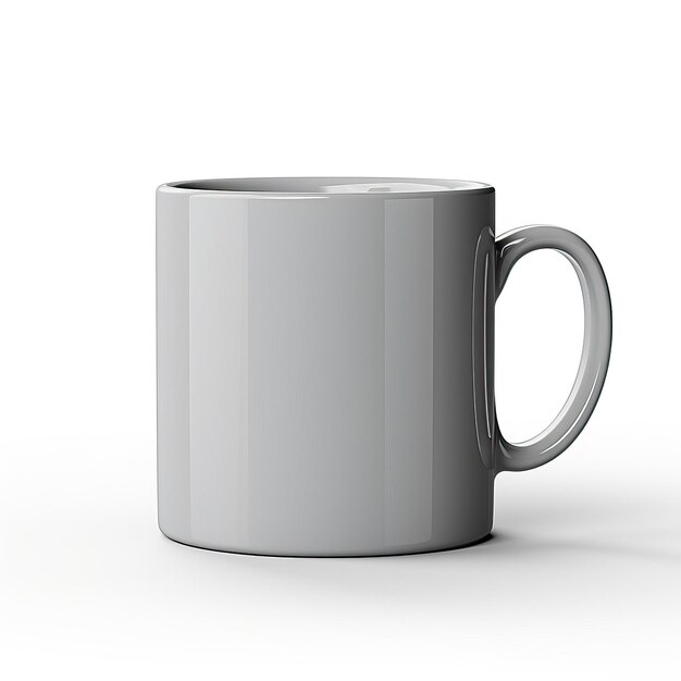 Color gris taza vectorial 3D fondo blanco aislado alto q