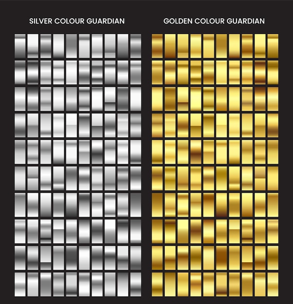 Vector el color guardián plateado y dorado