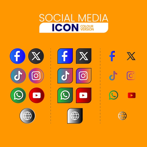 Color del icono de las redes sociales