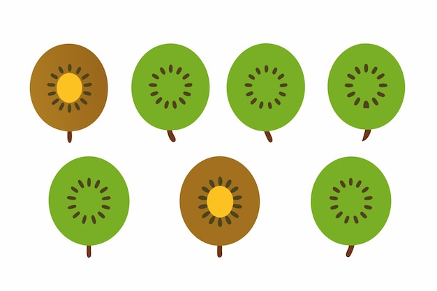 El color del kiwi es la magia de la ilustración.