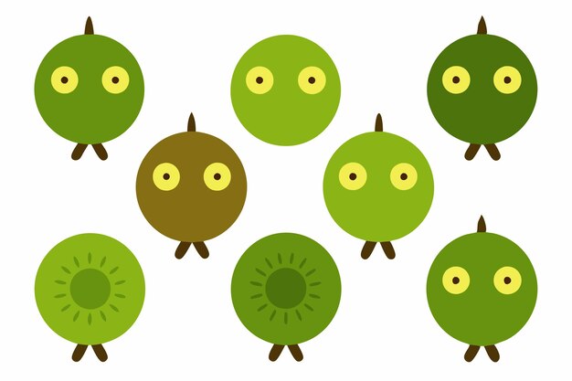 El color del kiwi ilustra el brillo de la ilustración