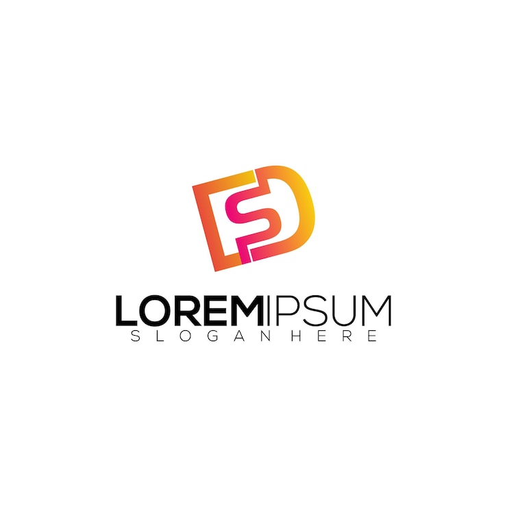 Vector color de la letra inicial del logotipo gradación vectorial completa