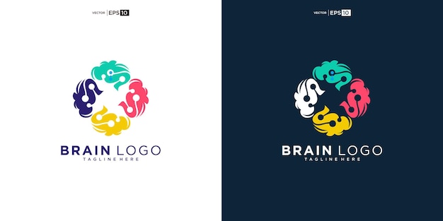 el color del logotipo del cerebro el genio el diseño de símbolos inteligentes los elementos abstractos del logotipo del cerebro
