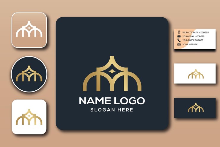 Color del logotipo de la plantilla del monograma MA editable