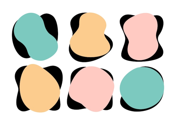 Vector color mancha líquida formas pastel vector orgánico formas aleatorias silueta fluida simple mancha de tinta lisa