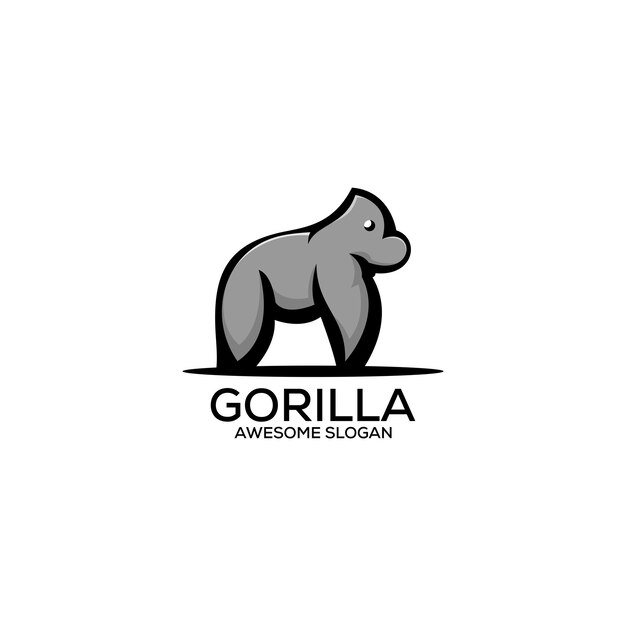 Color de mascota de diseño de logotipo de gorila