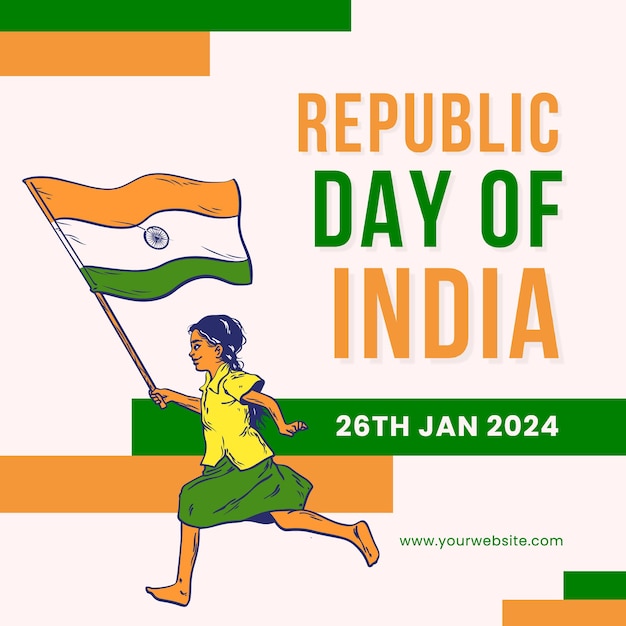 El color naranja y verde del Día de la República de la India en Instagram