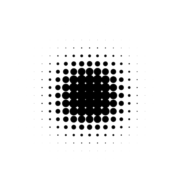 Color negro aislado forma redonda abstracta semitono punteado cómics de dibujos animados blot puntos de fondo elementos decorativos ilustración vectorial