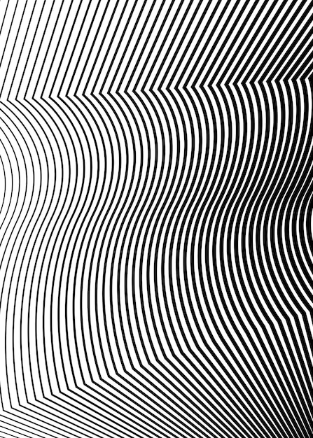 Color negro blanco Fondo lineal Elementos de diseño Líneas poligonales Capa protectora para la plantilla de certificados de billetes Vector Líneas vectoriales de diferentes espesores, de delgado a grueso EPS 10