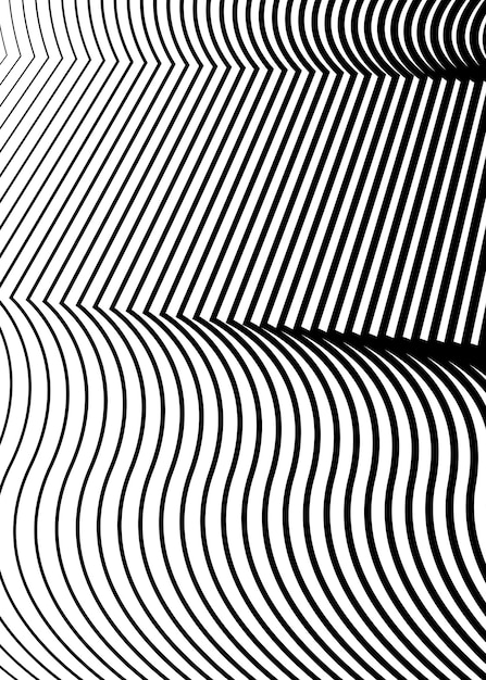Color negro blanco Fondo lineal Elementos de diseño Líneas poligonales Capa protectora para la plantilla de certificados de billetes Vector Líneas vectoriales de diferentes espesores, de delgado a grueso EPS 10