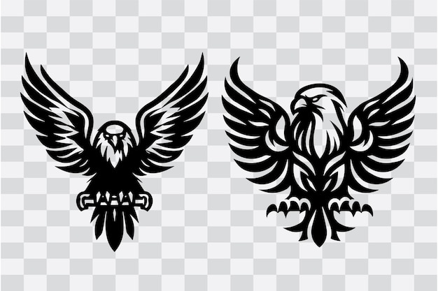 color negro cabeza de águila retrato vector águila ilustración de arte vectorial