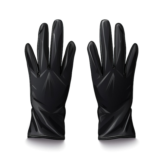 Vector color negro guantes vector plano fondo blanco aislado