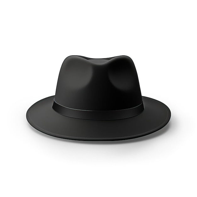 Vector color negro sombrero 3d vectorial fondo blanco aislado alto