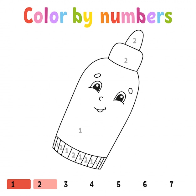 Color por números. Libro para colorear para niños. ilustración. Personaje animado.
