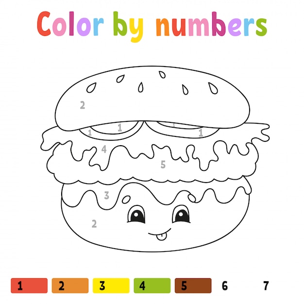 Color por números. Libro para colorear para niños. ilustración. Personaje animado.