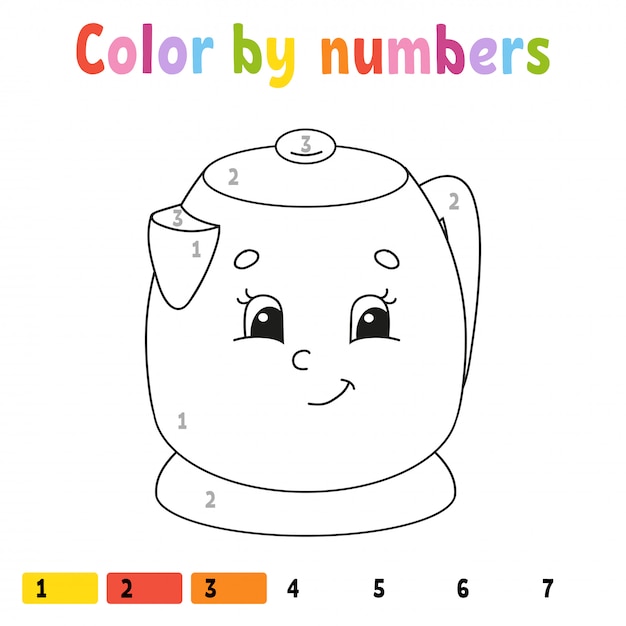 Color por números. Libro para colorear para niños.