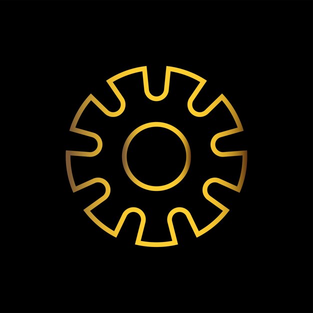 color oro icona de transmisión de engranajes plantilla vectorial logotipo colección de moda diseño plano
