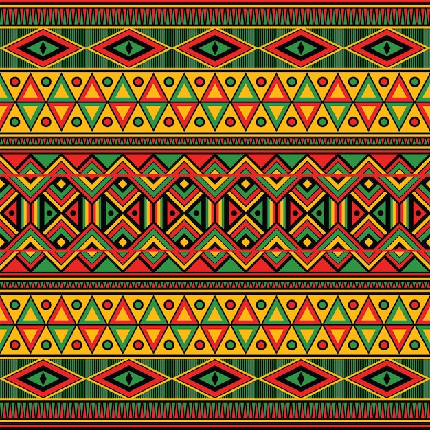 Color panafricano en patrones sin fisuras tribales