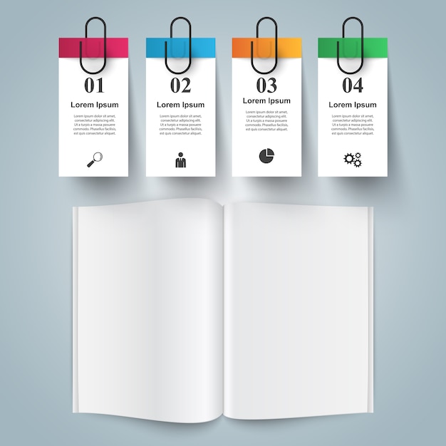 Color papel libro negocios infografía
