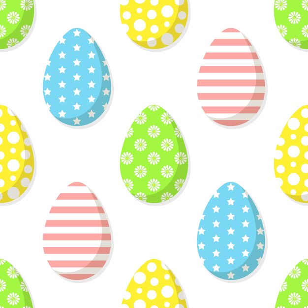 Color pastel suave fondo de huevos de Pascua patrón sin costuras vectorial para textiles y decoración festiva