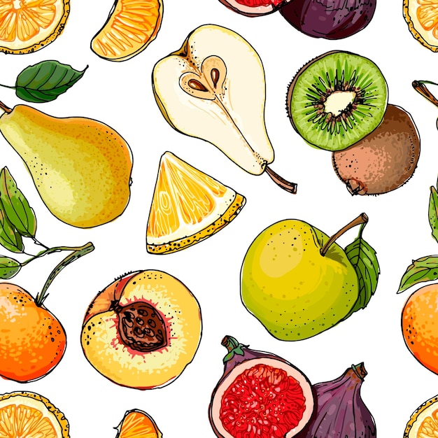 Color de patrón de vector de alimentos
