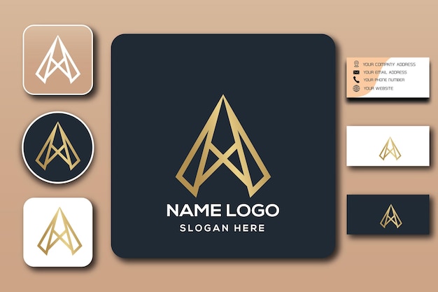 Color de plantilla de logotipo de monograma AX editable