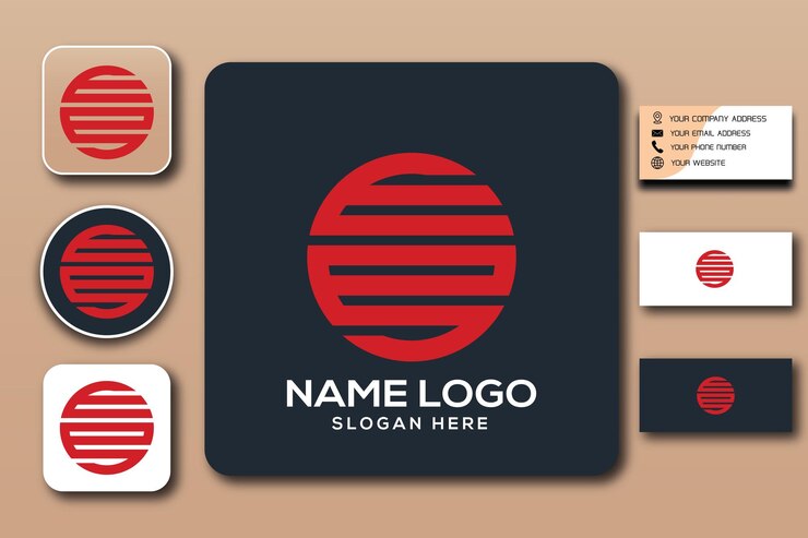 Color de plantilla de logotipo de monograma ees editable