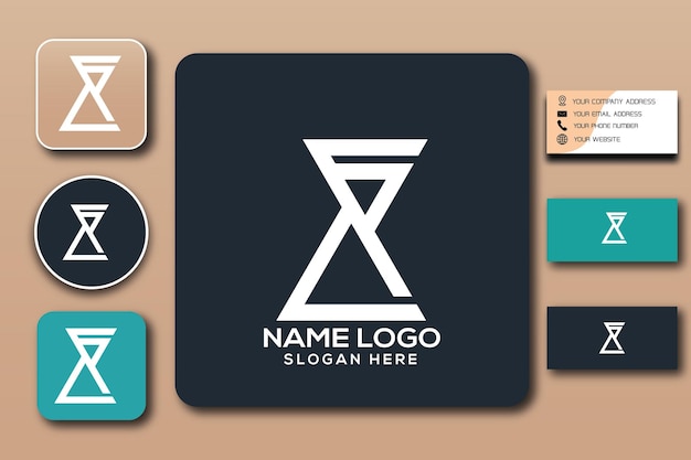 Color de plantilla de logotipo de monograma ER editable