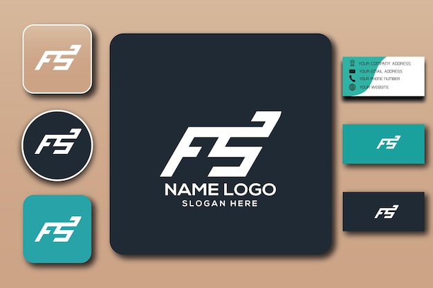 Color de plantilla de logotipo de monograma FS editable