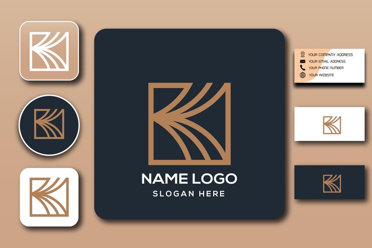 Color de plantilla de logotipo de monograma K editable