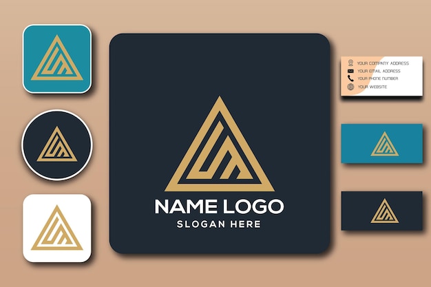 Color de plantilla de logotipo de monograma LM editable